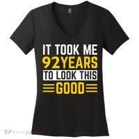 92nd Birthday It Took Me 92 Years To Look This Good Women's V-Neck T-Shirt thumb 0