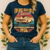90th Birthday I'm Not Old I'm A Classic Custom Built Car 1936 Women's T-Shirt thumb 2