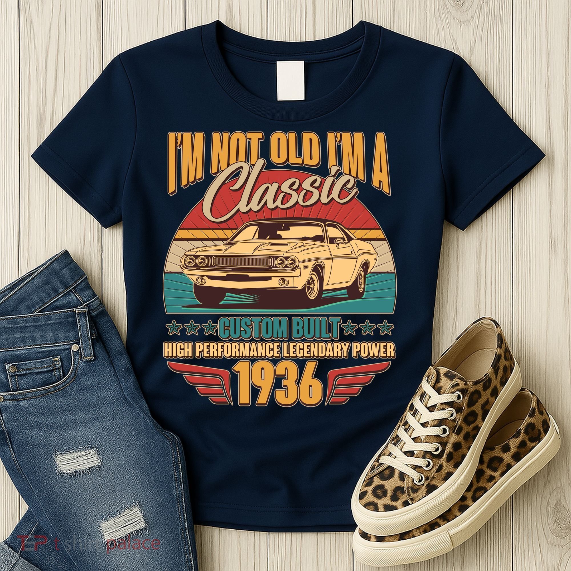 90th Birthday I'm Not Old I'm A Classic Custom Built Car 1936 Women's T-Shirt