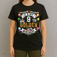 9th Birthday It's My 9th Golden Birthday Vintage T-Shirt thumb 4