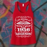 90th Birthday Life Begins At 90 Born In 1936 The Year Of Legends Women's Tank Top thumb 3