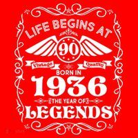 90th Birthday Life Begins At 90 Born In 1936 The Year Of Legends Women's Tank Top thumb 5