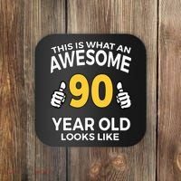 90th Birthday Long Sleeve  Funny 90 Years Old Gifts Coaster thumb 0