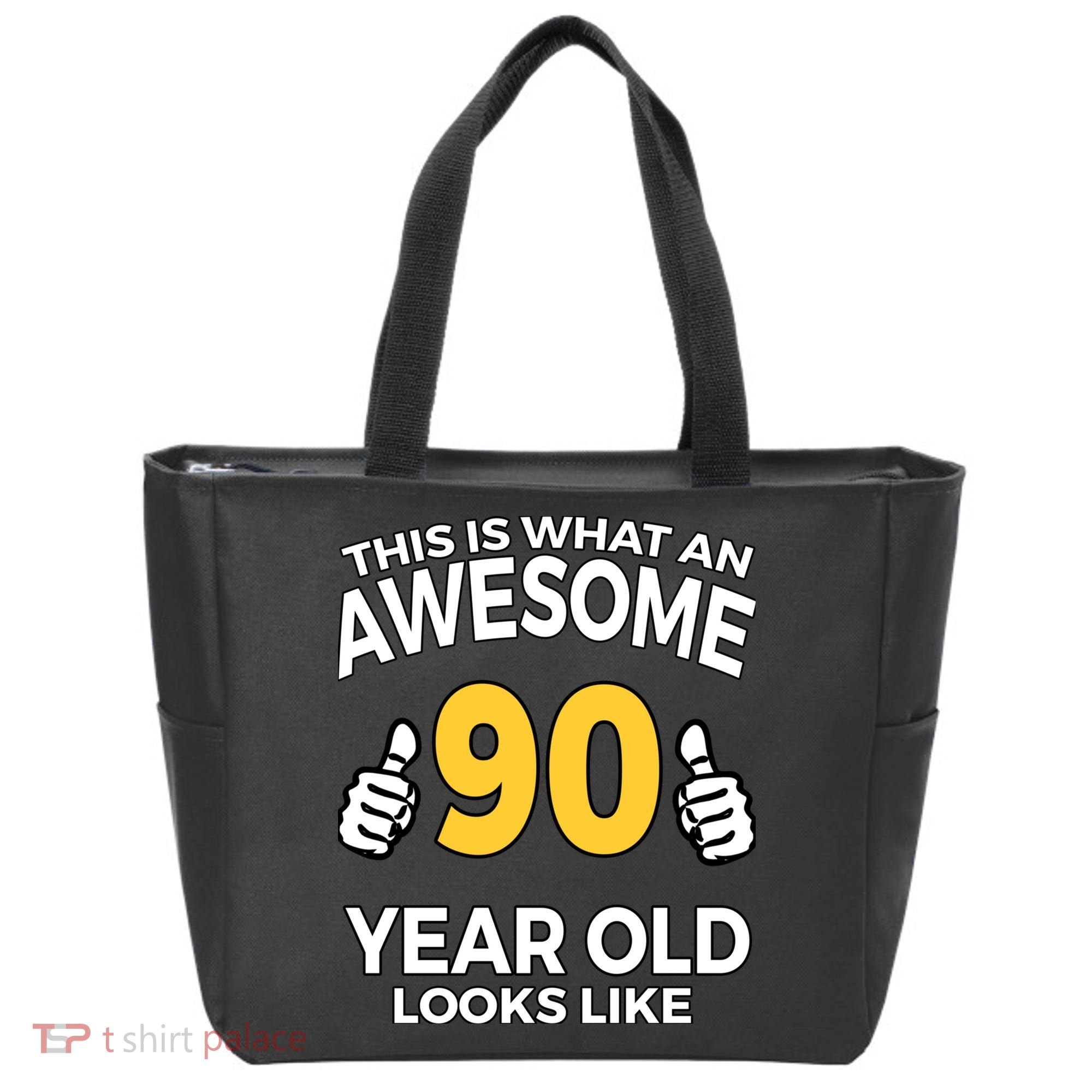 90th Birthday Long Sleeve  Funny 90 Years Old Gifts Tote Bag