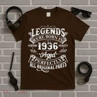90th Birthday Legends Were Born In 1936 Age Perfectly Vintage Scroll  T-Shirt thumb 5