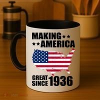 90th Birthday Making American Great Since 1936 Coffee Mug thumb 4