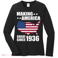 90th Birthday Making American Great Since 1936 Women's Long Sleeve Shirt thumb 0