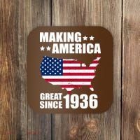 90th Birthday Making American Great Since 1936 Coaster thumb 0