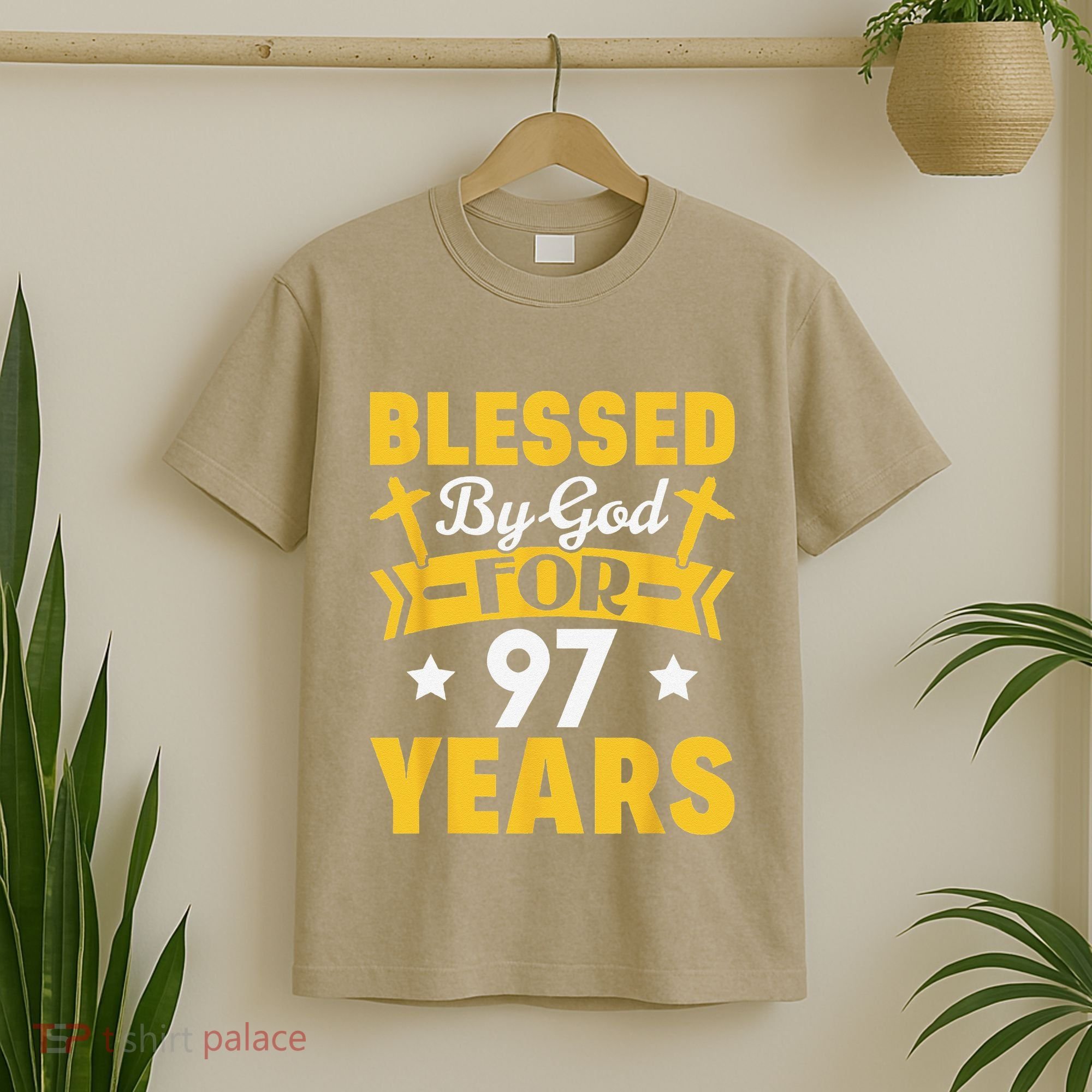 97th Birthday Man Woman Blessed By God For 97 Years T-Shirt