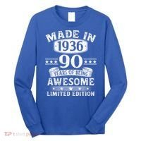 90th Birthday Made In 1936 90 Years Of Being Awesome Limited Edition Long Sleeve Shirt thumb 0