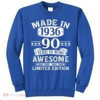 90th Birthday Made In 1936 90 Years Of Being Awesome Limited Edition Sweatshirt thumb 0
