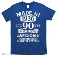 90th Birthday Made In 1936 90 Years Of Being Awesome Limited Edition T-Shirt thumb 0