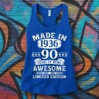 90th Birthday Made In 1936 90 Years Of Being Awesome Limited Edition Women's Tank Top thumb 3