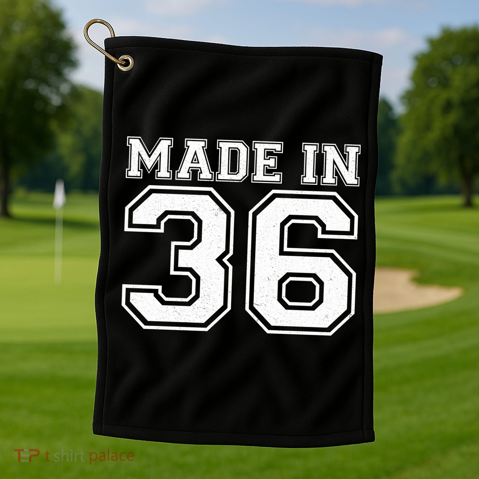 90 Birthday Made In 1936 Sports Jersey Golf Towel