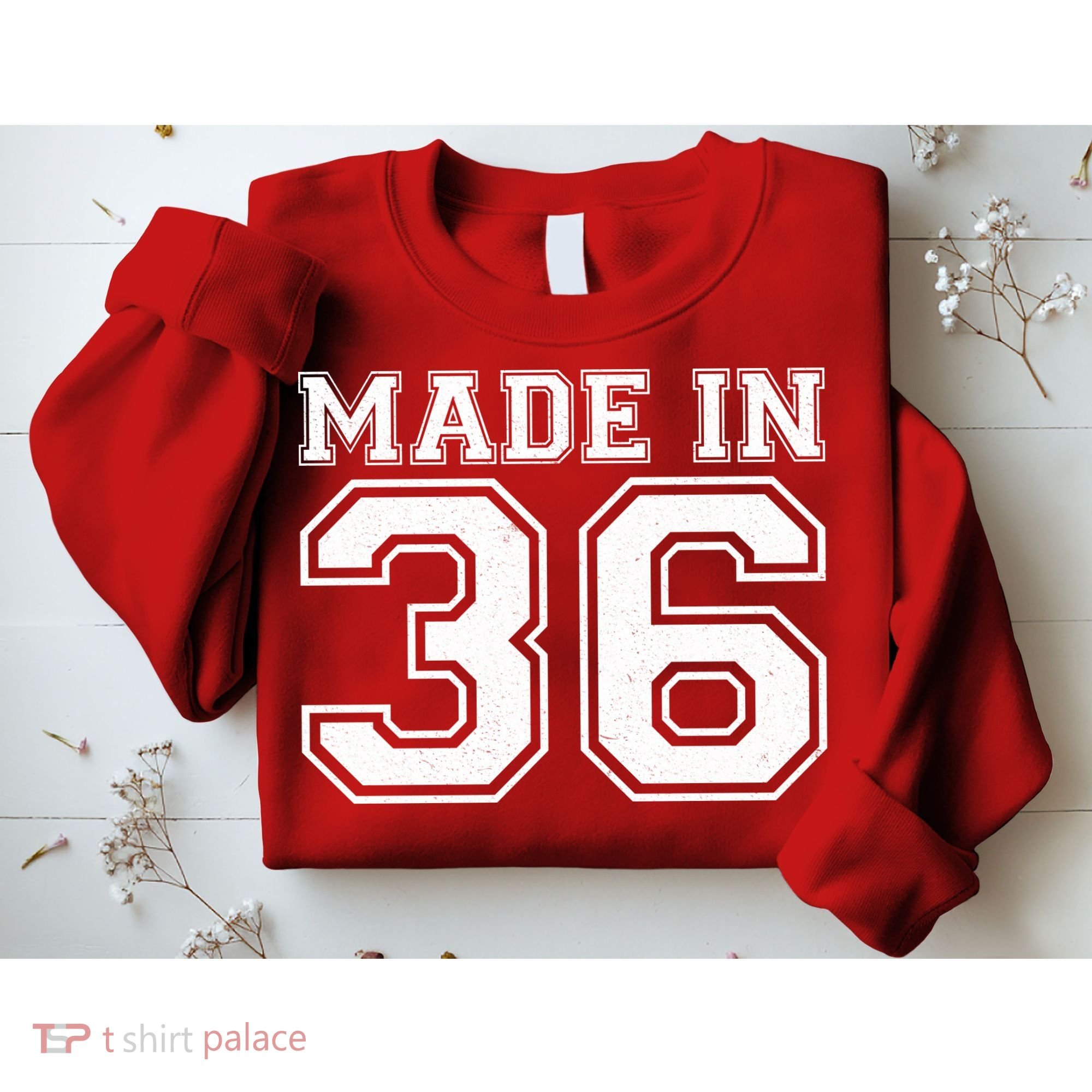 90 Birthday Made In 1936 Sports Jersey Sweatshirt