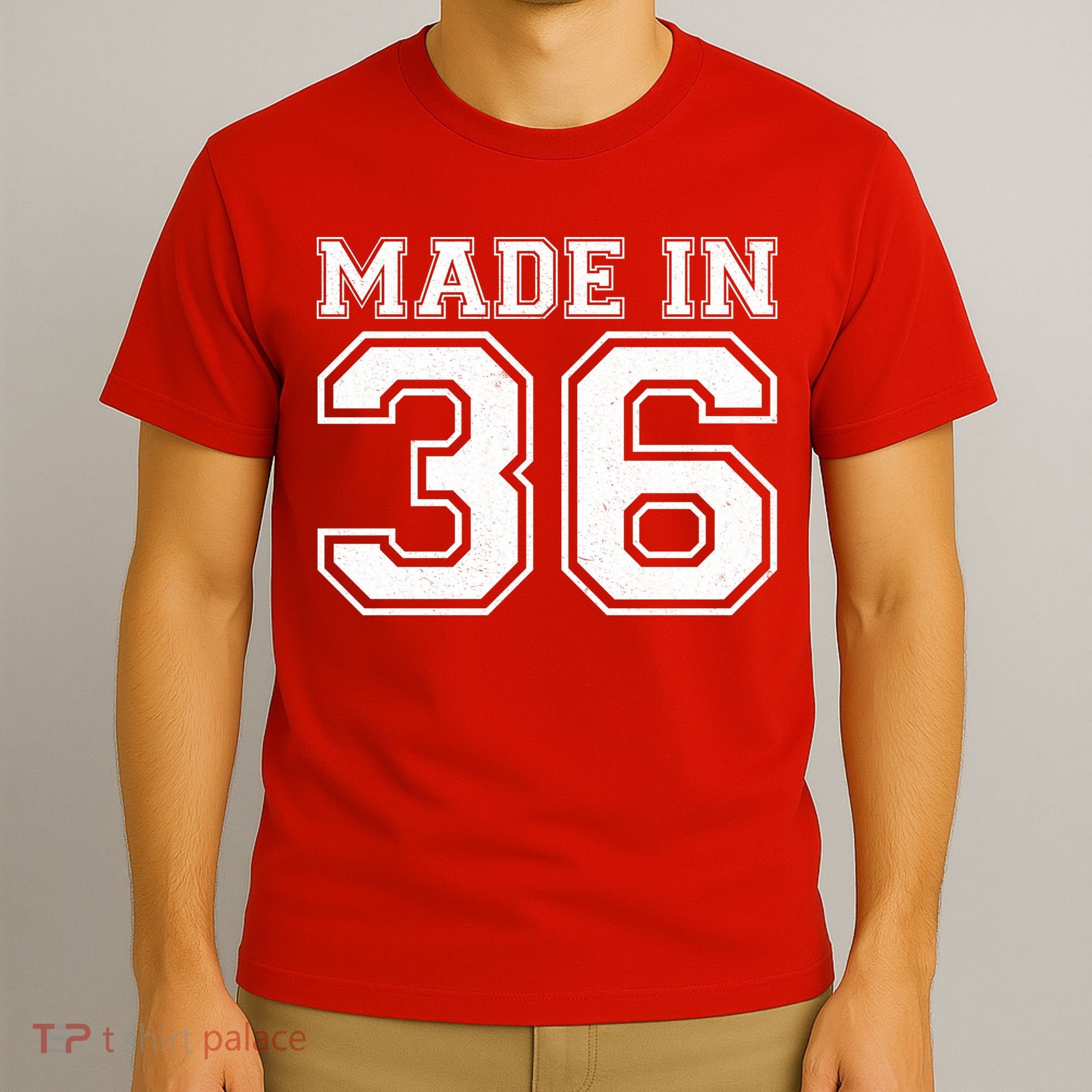 90 Birthday Made In 1936 Sports Jersey T-Shirt