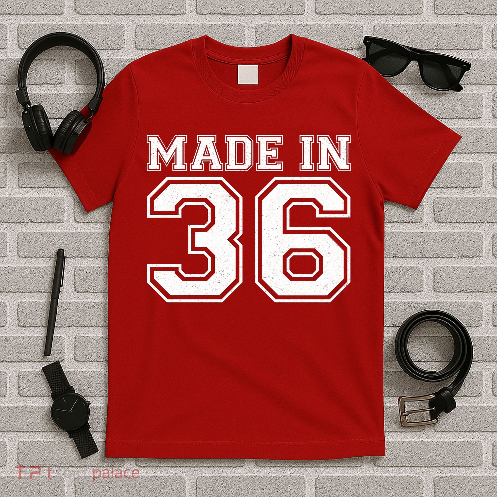 90 Birthday Made In 1936 Sports Jersey T-Shirt