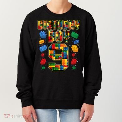 9th Birthday Master Builder 9 Years Old Block Building Women's Sweatshirt