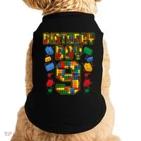 9th Birthday Master Builder 9 Years Old Block Building Doggie Tank thumb 0