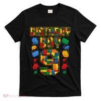 9th Birthday Master Builder 9 Years Old Block Building T-Shirt thumb 0