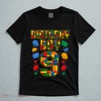 9th Birthday Master Builder 9 Years Old Block Building T-Shirt thumb 5