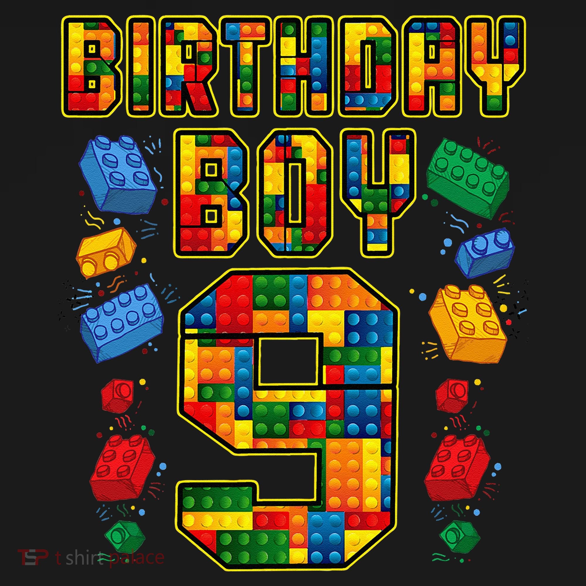 9th Birthday Master Builder 9 Years Old Block Building Toddler Hoodie