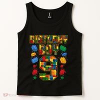 9th Birthday Master Builder 9 Years Old Block Building Tank Top thumb 2