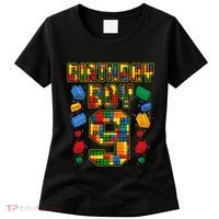 9th Birthday Master Builder 9 Years Old Block Building Women's T-Shirt thumb 0