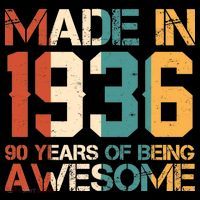 90th Birthday Made In 1936 90 Years Of Being Awesome Stripe Pom Pom Beanie thumb 2