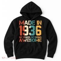 90th Birthday Made In 1936 90 Years Of Being Awesome Hoodie thumb 0