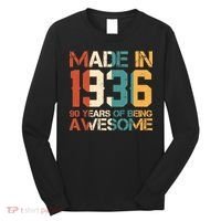 90th Birthday Made In 1936 90 Years Of Being Awesome Long Sleeve Shirt thumb 0