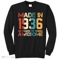 90th Birthday Made In 1936 90 Years Of Being Awesome Sweatshirt thumb 0