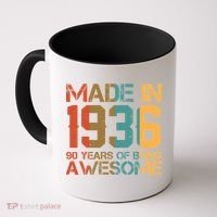 90th Birthday Made In 1936 90 Years Of Being Awesome Coffee Mug thumb 0