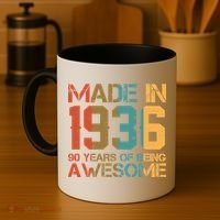 90th Birthday Made In 1936 90 Years Of Being Awesome Coffee Mug thumb 4