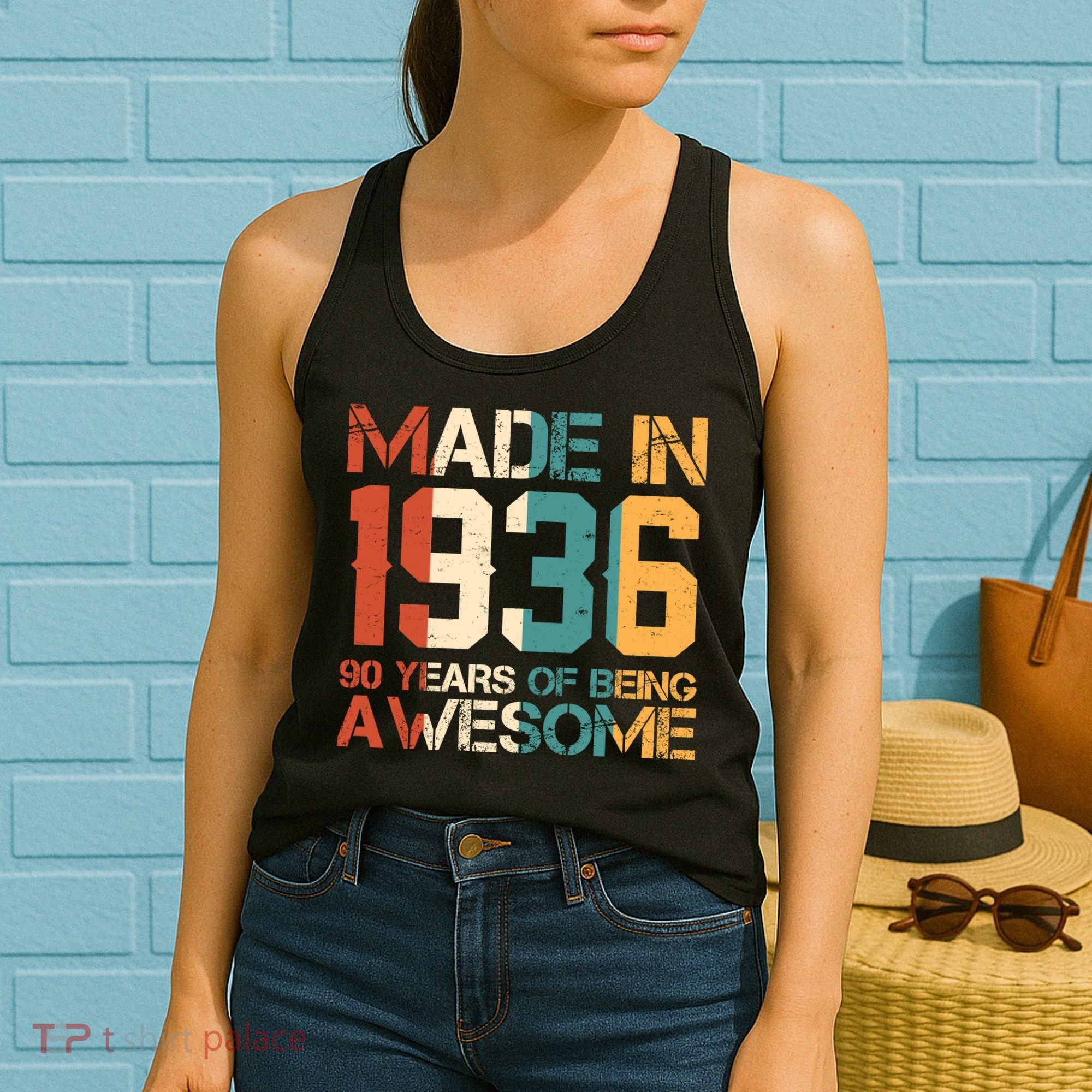 90th Birthday Made In 1936 90 Years Of Being Awesome Women's Tank Top