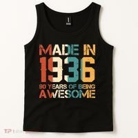 90th Birthday Made In 1936 90 Years Of Being Awesome Tank Top thumb 2