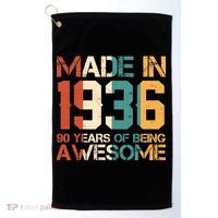 90th Birthday Made In 1936 90 Years Of Being Awesome Golf Towel thumb 0