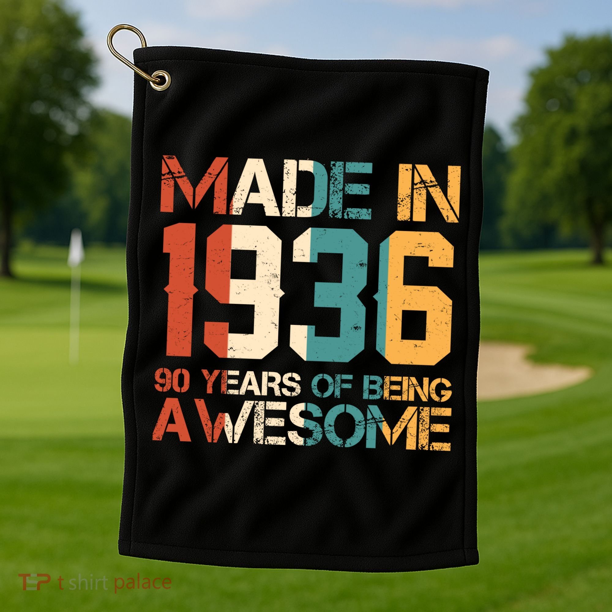 90th Birthday Made In 1936 90 Years Of Being Awesome Golf Towel