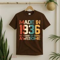 90th Birthday Made In 1936 90 Years Of Being Awesome T-Shirt thumb 2