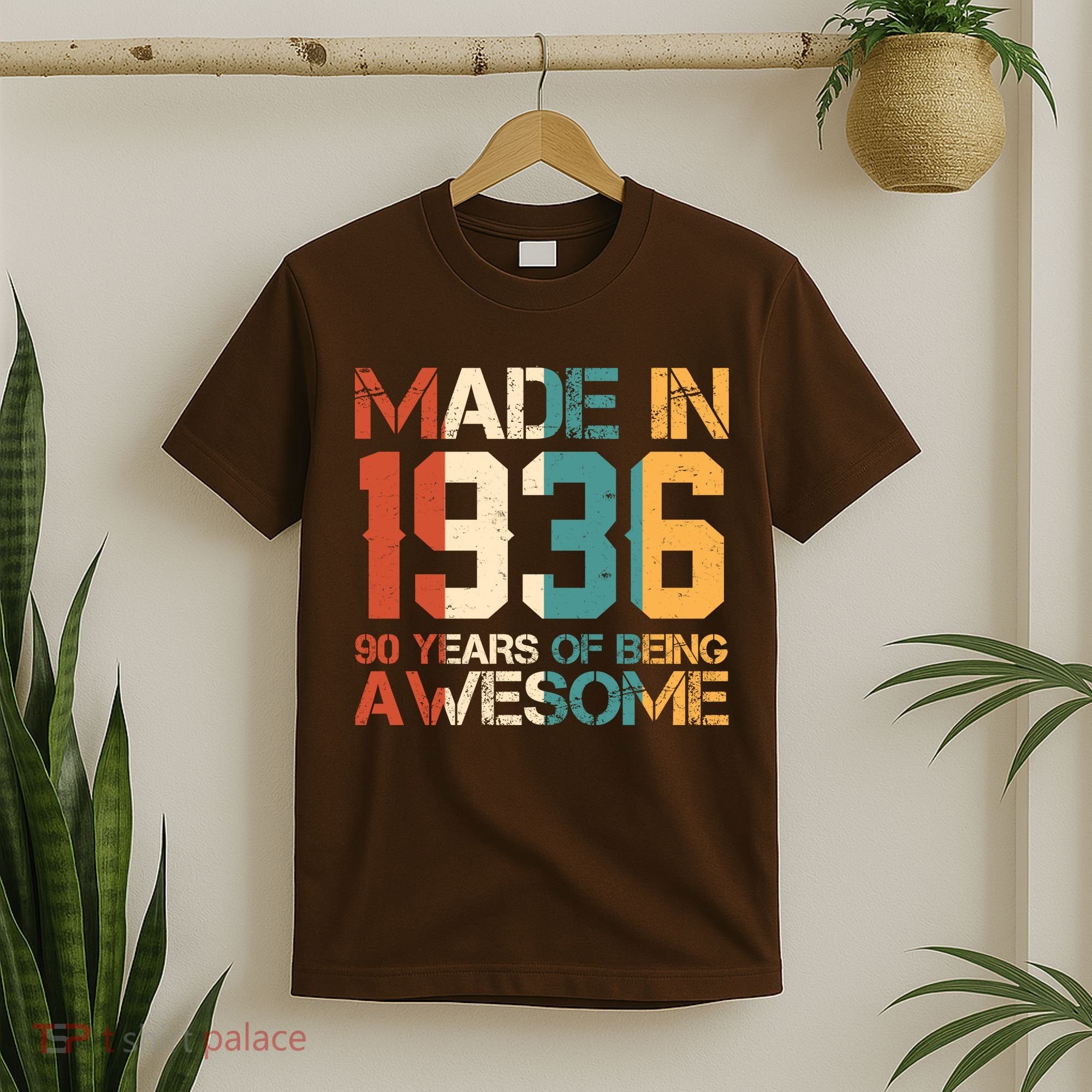 90th Birthday Made In 1936 90 Years Of Being Awesome T-Shirt