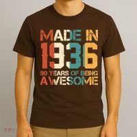 90th Birthday Made In 1936 90 Years Of Being Awesome T-Shirt thumb 3