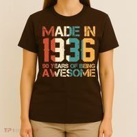 90th Birthday Made In 1936 90 Years Of Being Awesome T-Shirt thumb 4