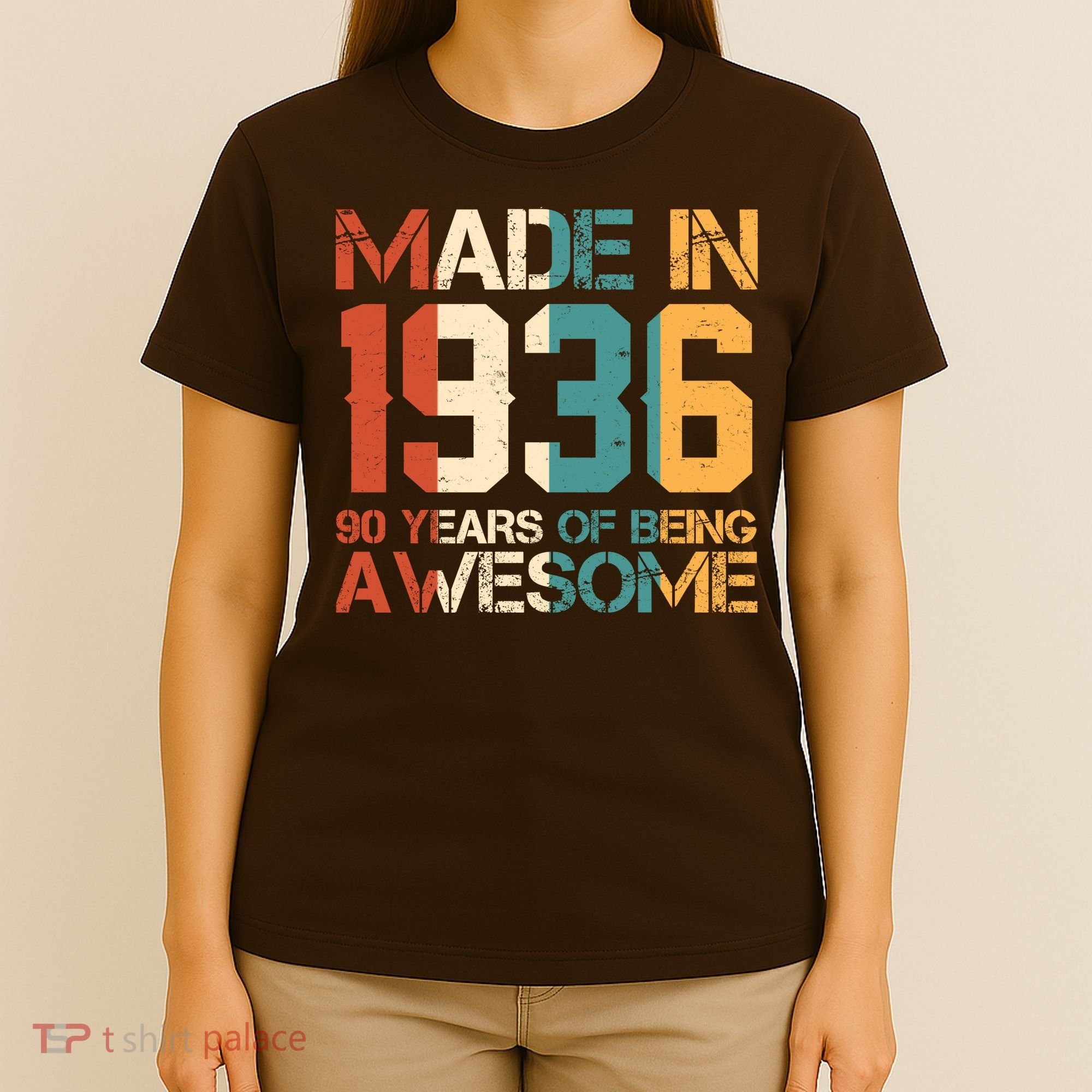 90th Birthday Made In 1936 90 Years Of Being Awesome T-Shirt