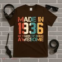 90th Birthday Made In 1936 90 Years Of Being Awesome T-Shirt thumb 5