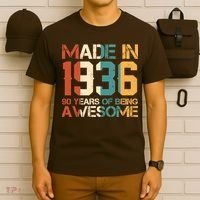90th Birthday Made In 1936 90 Years Of Being Awesome T-Shirt thumb 6