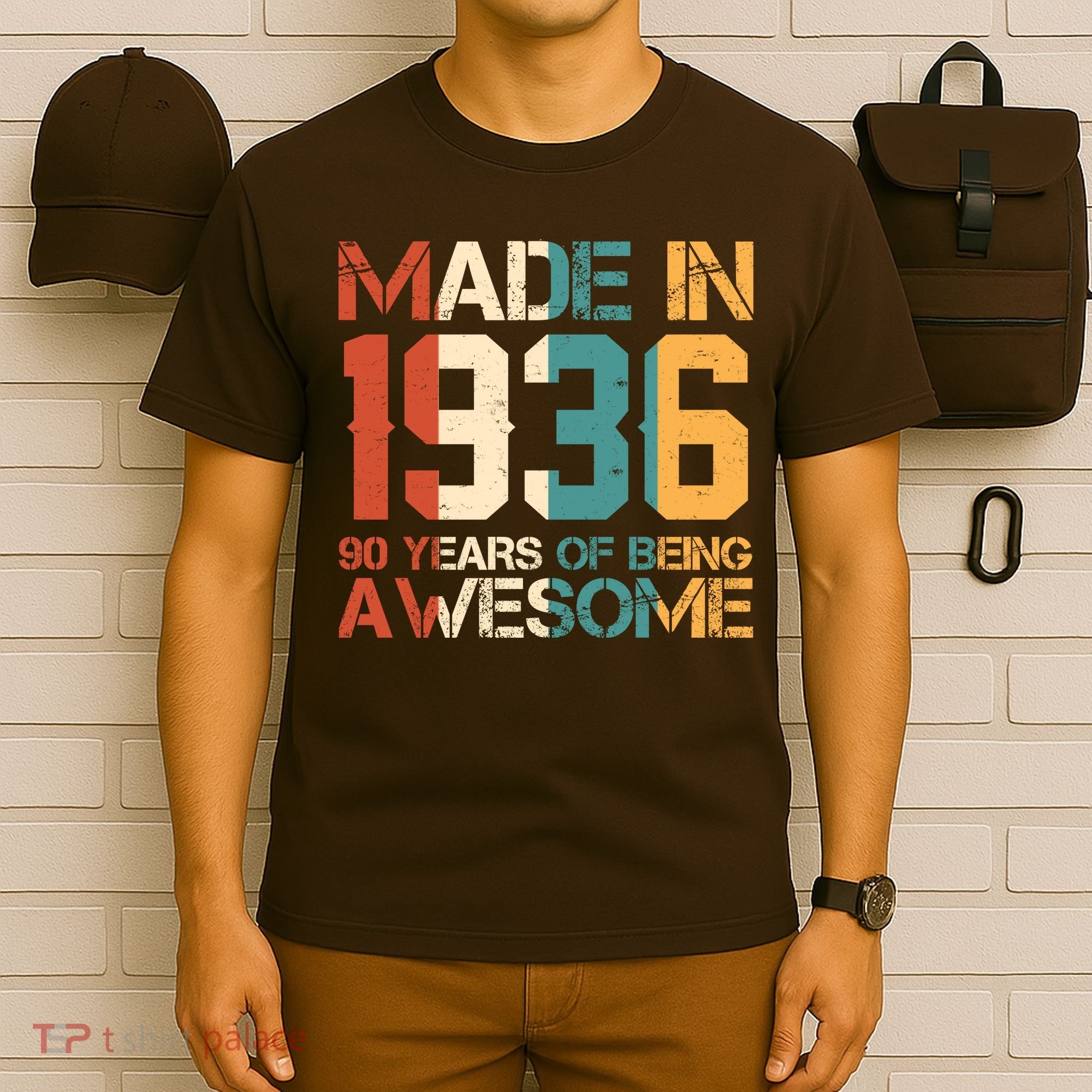 90th Birthday Made In 1936 90 Years Of Being Awesome T-Shirt