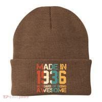 90th Birthday Made In 1936 90 Years Of Being Awesome Beanie thumb 0