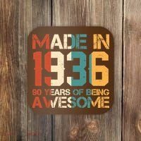 90th Birthday Made In 1936 90 Years Of Being Awesome Coaster thumb 0