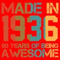90th Birthday Made In 1936 90 Years Of Being Awesome Santa Hat thumb 1