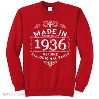 90th Birthday Made In 1936 Highest Quality Genuine All Original Parts Sweatshirt thumb 0